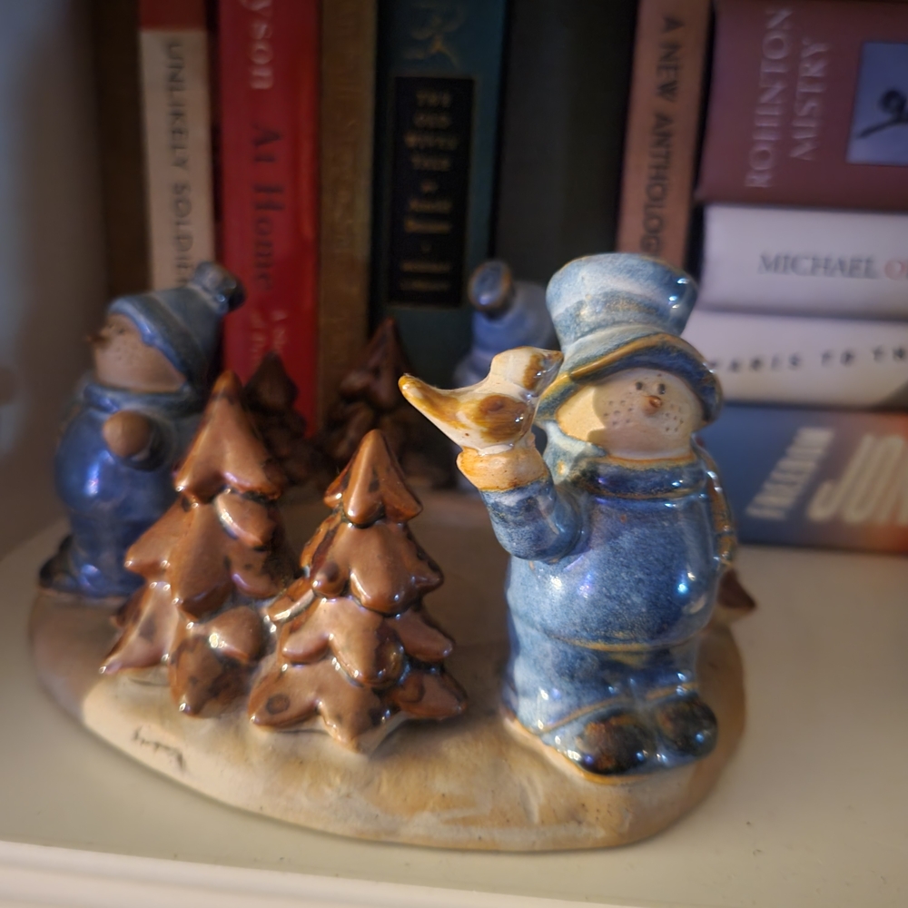 Ceramic Snowman Candle Holder
